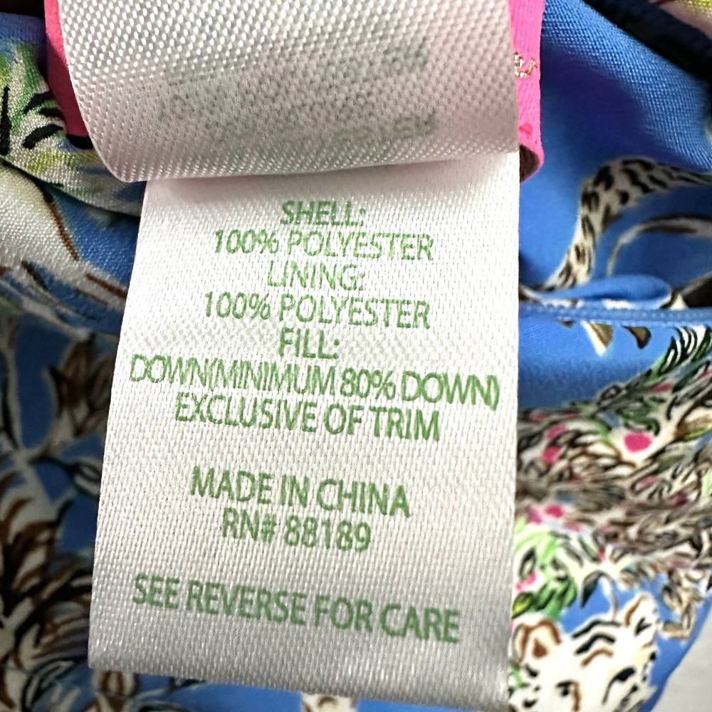 Lilly Pulitzer Deanne Vest M Medium Down Puffer Reversible Thistle Tiger Queen - Picture 6 of 13